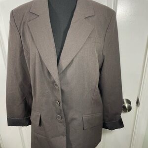 Dialogue Dark Brown Womens  Blazer Size 12 CB-